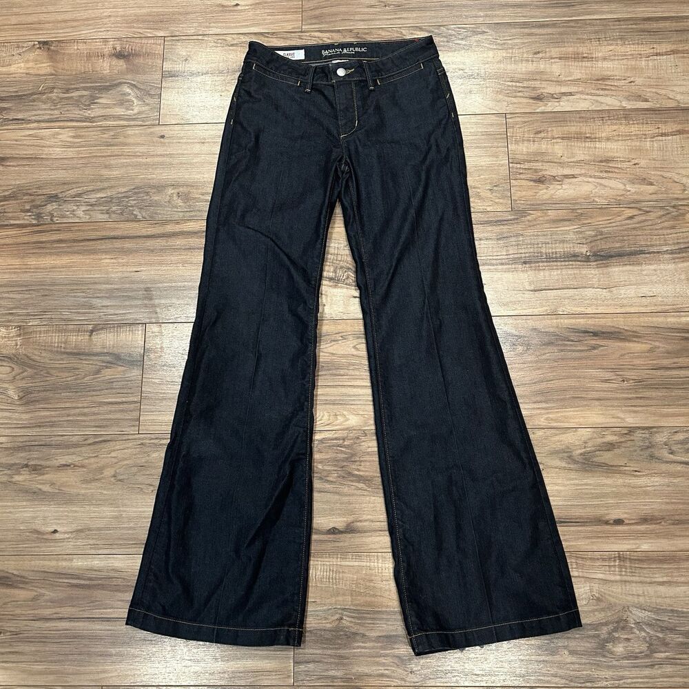 Banana Republic Women's Flare Jeans - Dark Blue